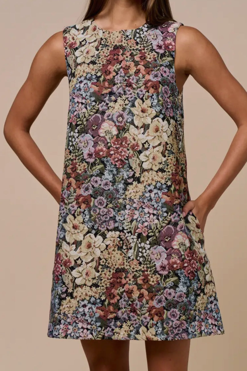 Floral Jacquard Dress